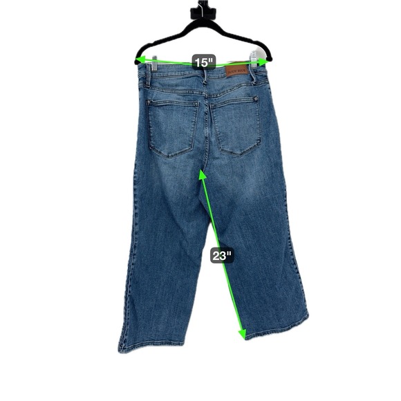 JUDY BLUE High Waist Side Braid Detail Crop Wide Leg Jeans 14W Western Boho - Picture 9 of 9